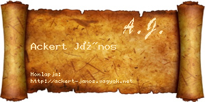 Ackert János névjegykártya