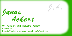 janos ackert business card